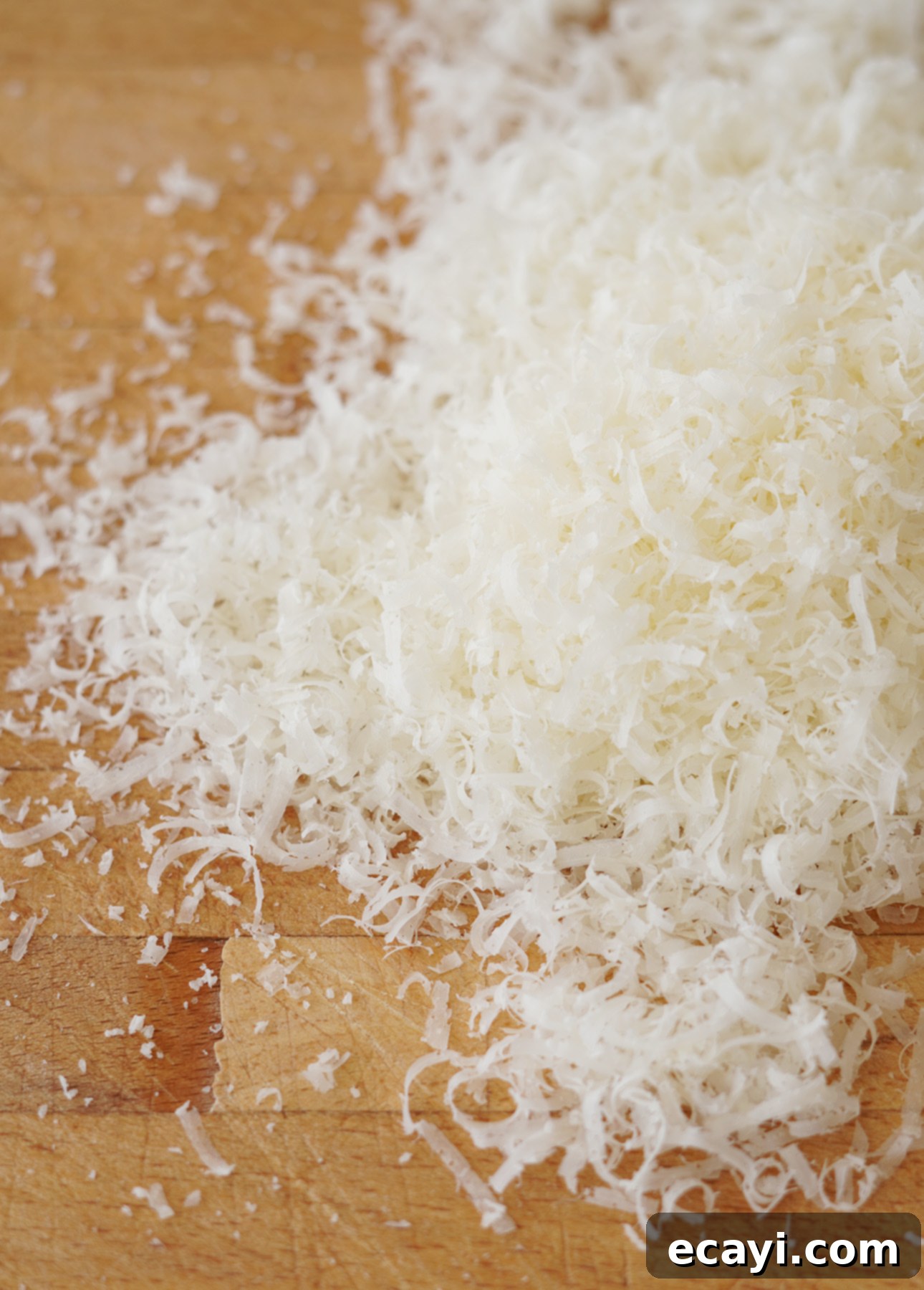 The Secret to Perfect Cacio e Pepe 13 Very finely grated Pecorino Romano cheese, prepared for Cacio e Pepe pasta