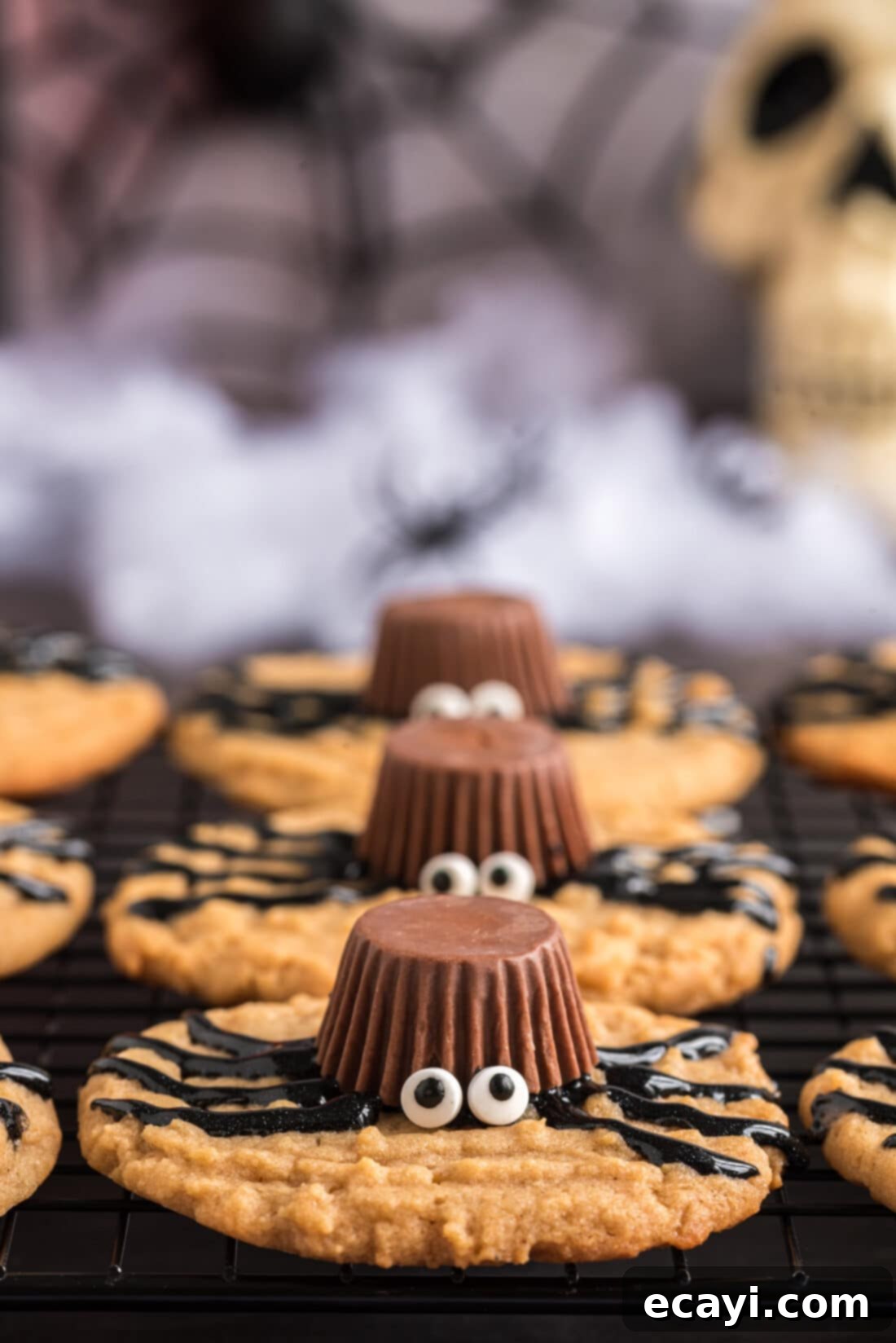 Spooky Spider Cookies 17 Row of Spider Cookies