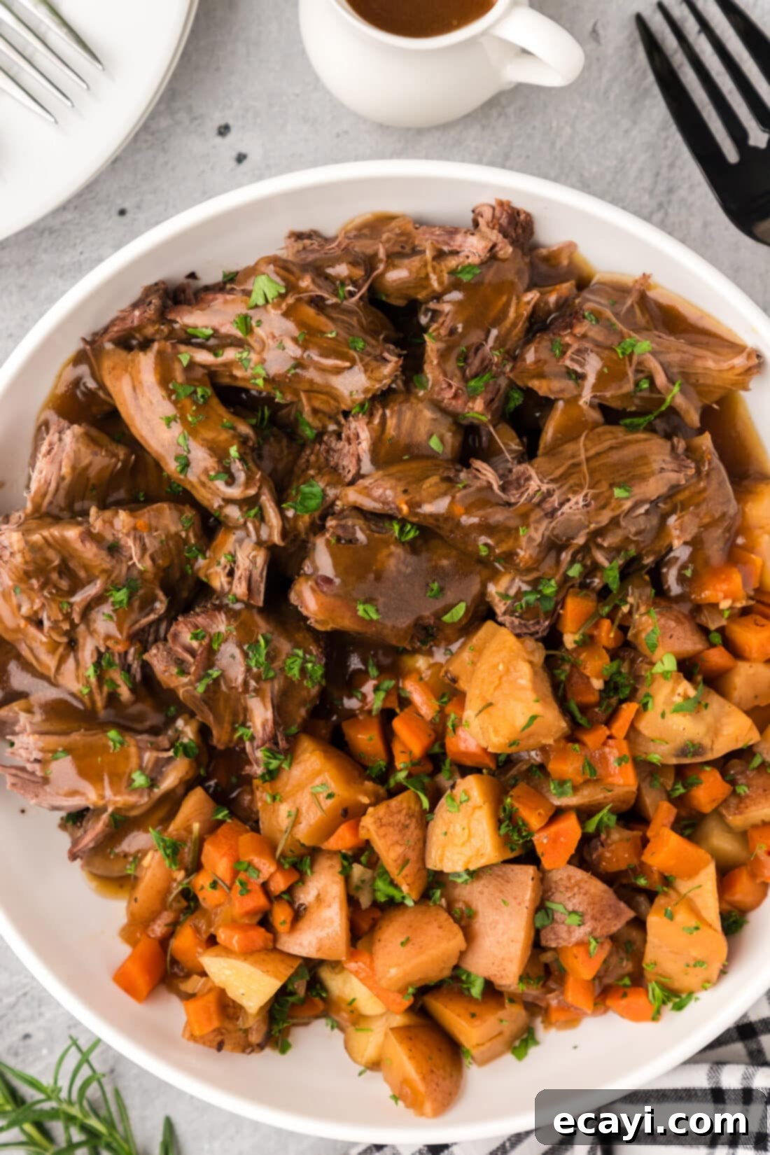 Effortless Instant Pot Roast Beef 2 Bowl of Instant Pot Roast Beef with potatoes and carrots