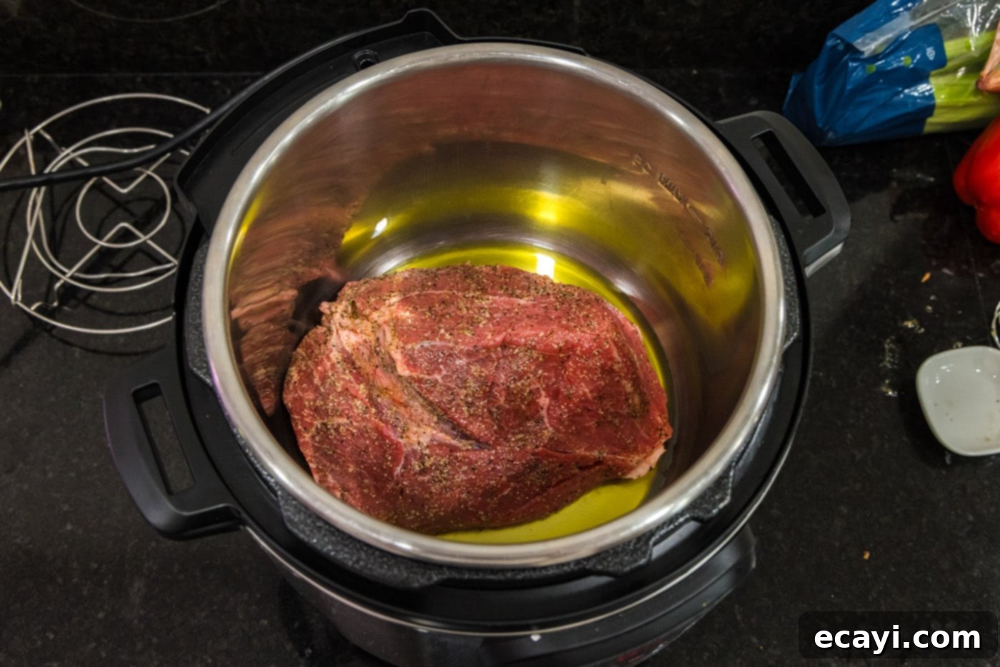 Effortless Instant Pot Roast Beef 6 browning roast in the instant pot