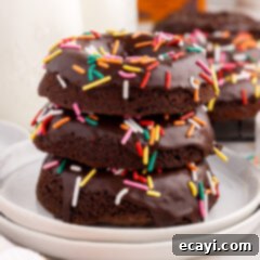ChocoRings 19 Stack of Bronuts on a plate with a bite taken out, showing the fudgy texture