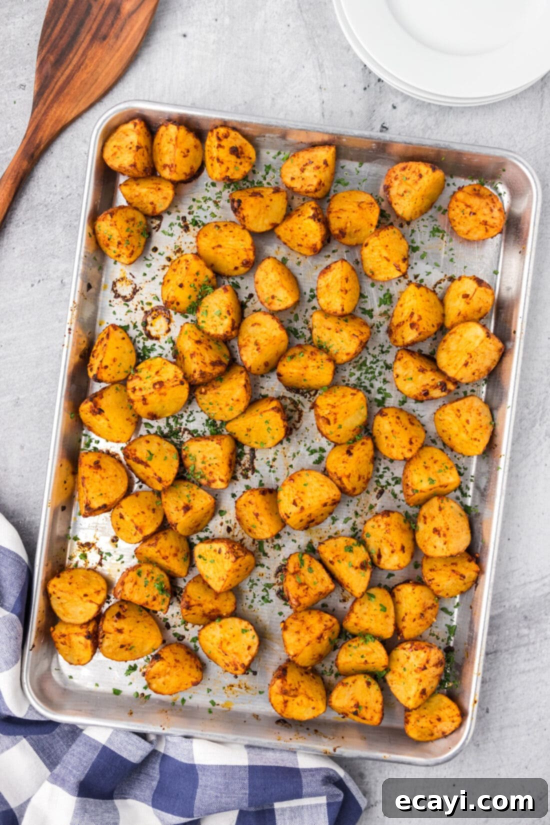 Fiery Roasted Potatoes 10 Spicy Potatoes on a sheet pan