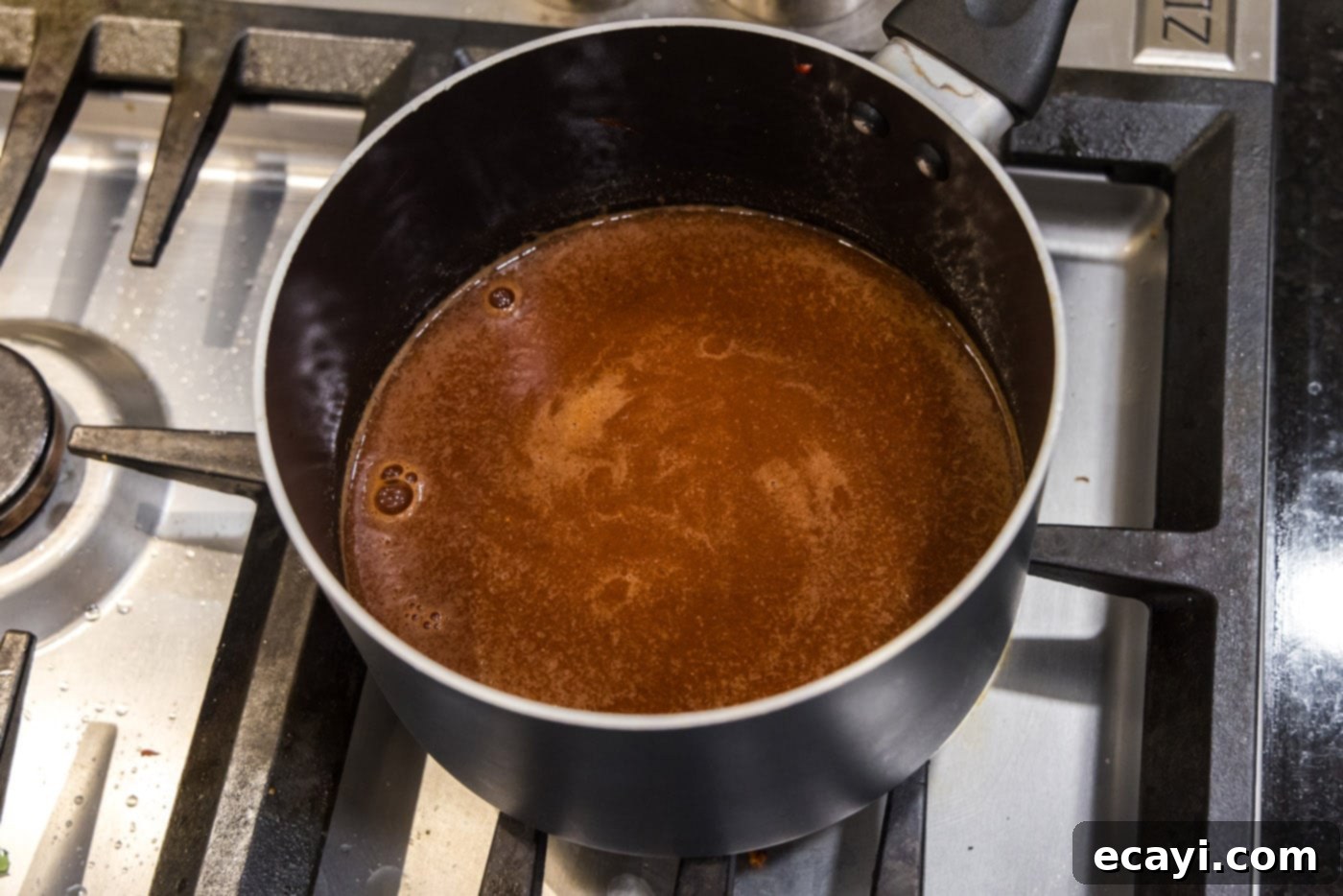 Dr Pepper Infused BBQ Sauce 10 Dr. Pepper barbecue sauce in a saucepan