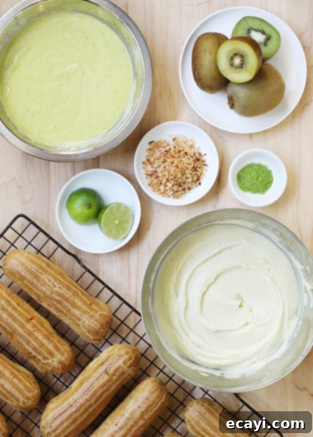 Exotic Coconut, Kiwifruit, and Lime Eclairs 8 img 9501 8