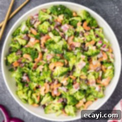 Garden Cashew Crunch 11 Close up photo of a bowl of Broccoli Cashew Salad