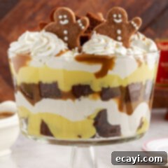 Gingerbread Layered Delight 15 Gingerbread Trifle topped with gingerbread cookies