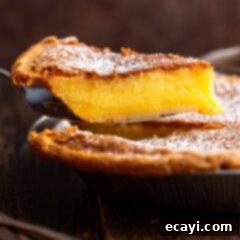 Sweet & Buttery Chess Pie 12 Slice of Chess Pie being lifted out of the pie