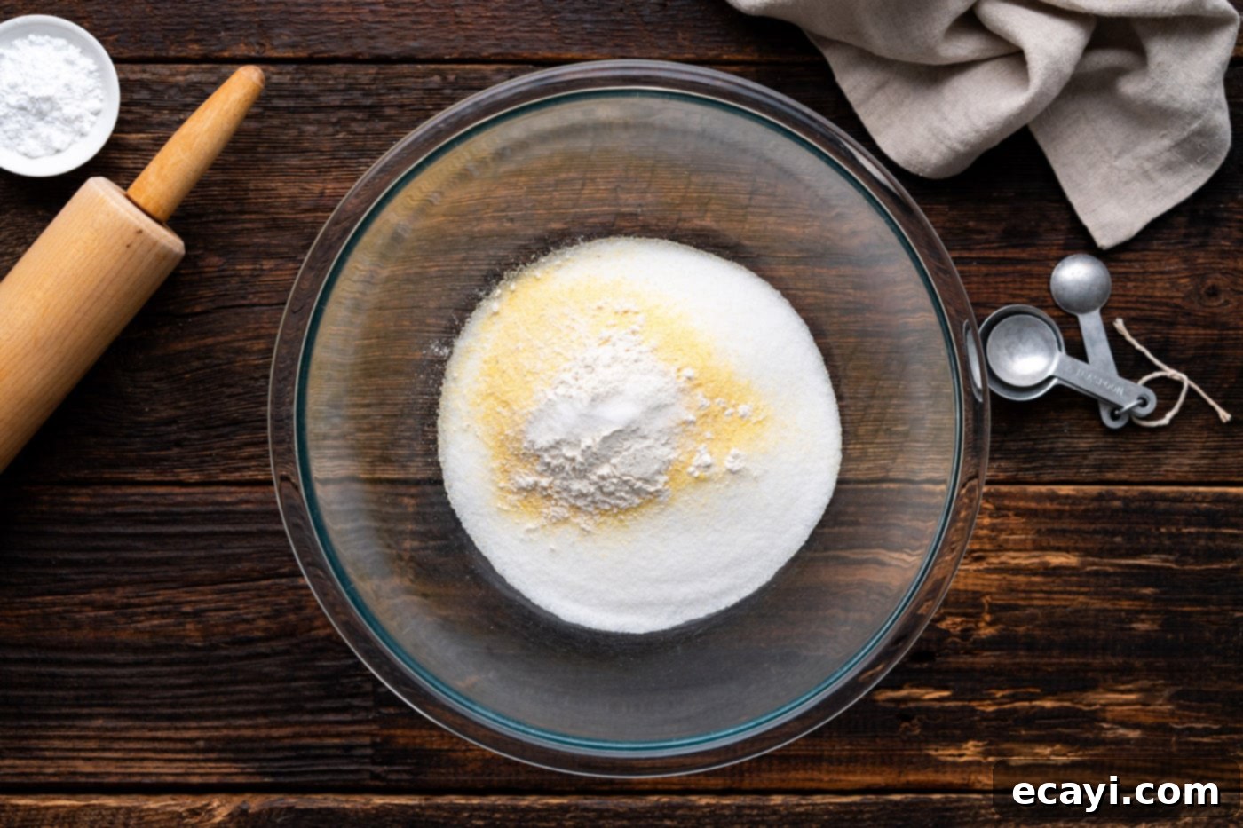 Sweet & Buttery Chess Pie 5 sugar, cornmeal, flour, and salt in a bowl