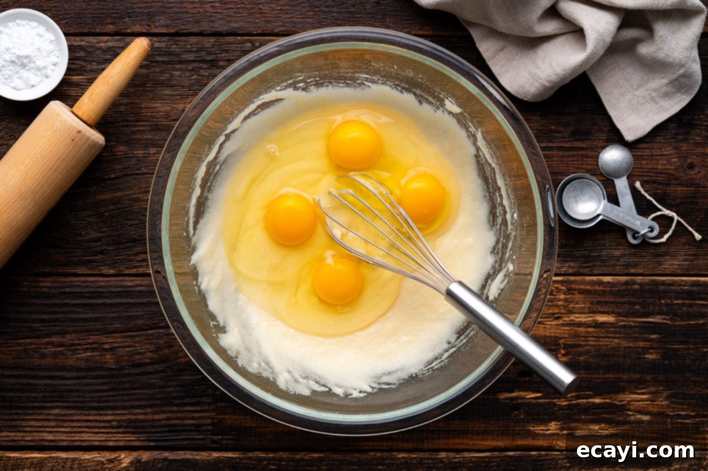 Sweet & Buttery Chess Pie 7 whisking eggs into chess pie filling