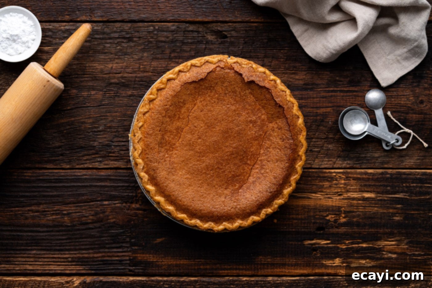 Sweet & Buttery Chess Pie 10 baked chess pie overhead
