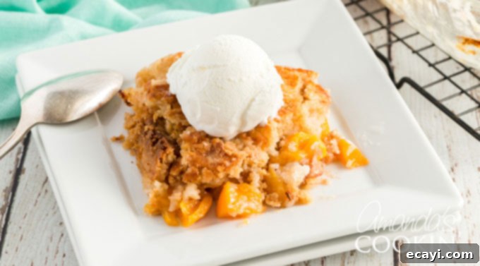 Effortless Peach Cobbler Bake 9 slice of peach cobbler