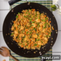 Golden Shrimp Fried Rice 17 Shrimp Fried Rice in a wok