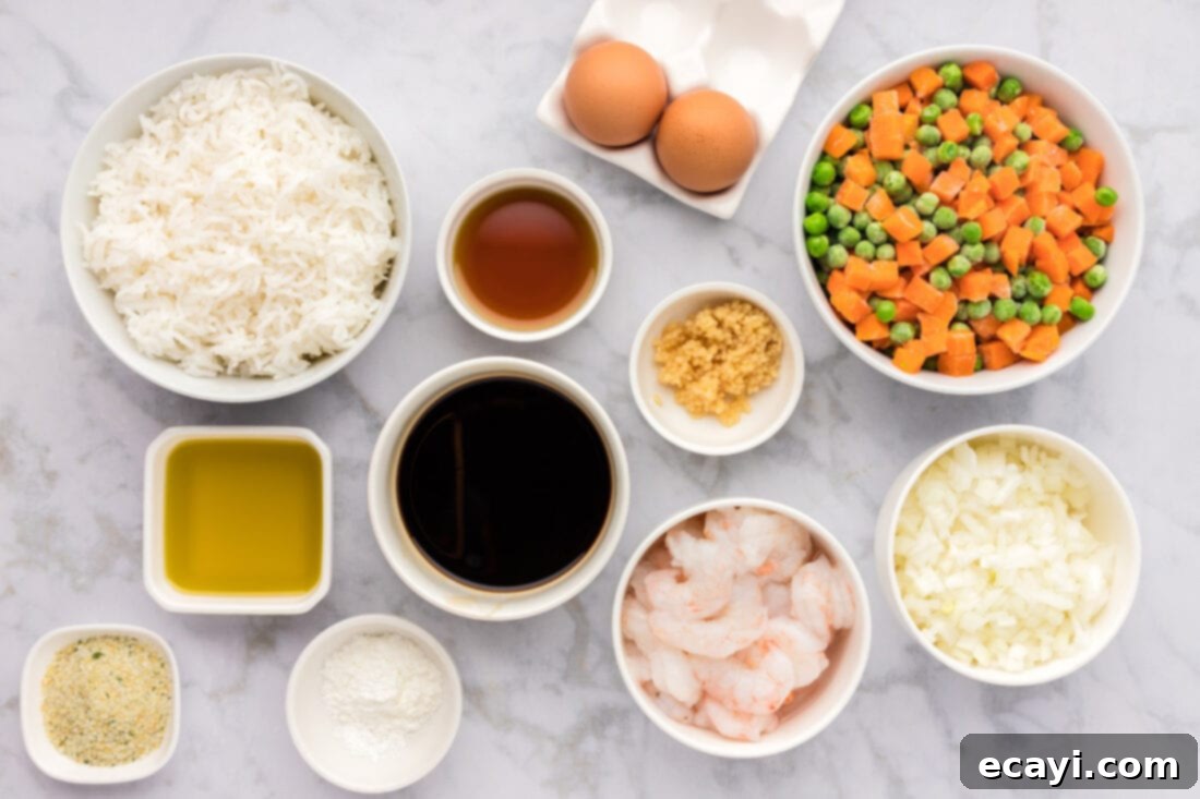 Golden Shrimp Fried Rice 4 Ingredients for Shrimp Fried Rice