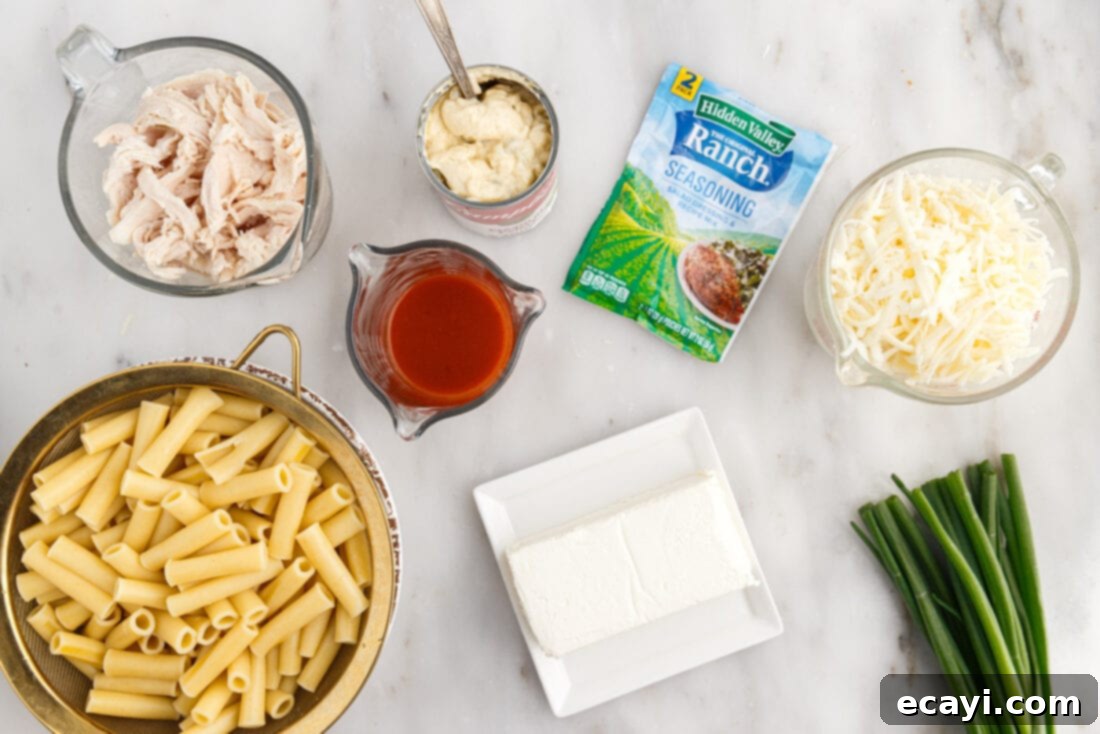 Fiery Chicken Comfort Bake 4 Ingredients for Buffalo Chicken Casserole
