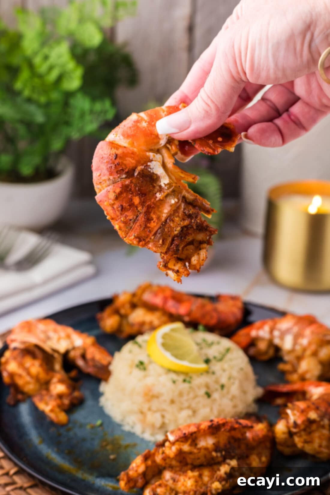 Titan Prawns 3 Hand holding up a Colossal Shrimp
