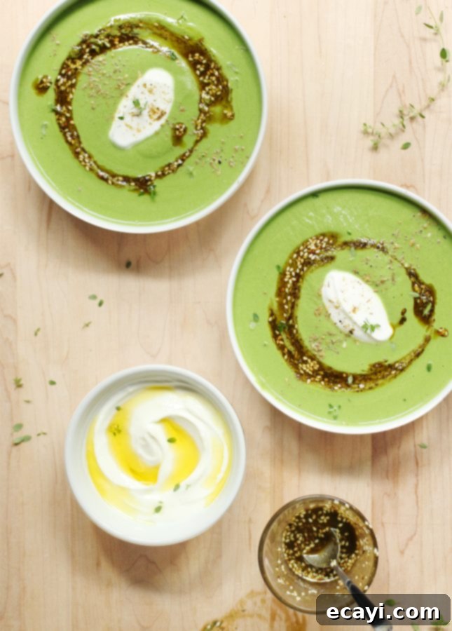 Vibrant Spinach Cauliflower Soup with Aromatic Za'atar 2 Creamy Spinach and Cauliflower Soup with Za'atar Oil - A healthy, dairy-free delight