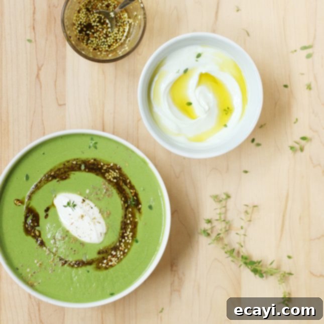 Vibrant Spinach Cauliflower Soup with Aromatic Za'atar 5 Close-up of vibrant green Spinach and Cauliflower Soup with tahini and za'atar