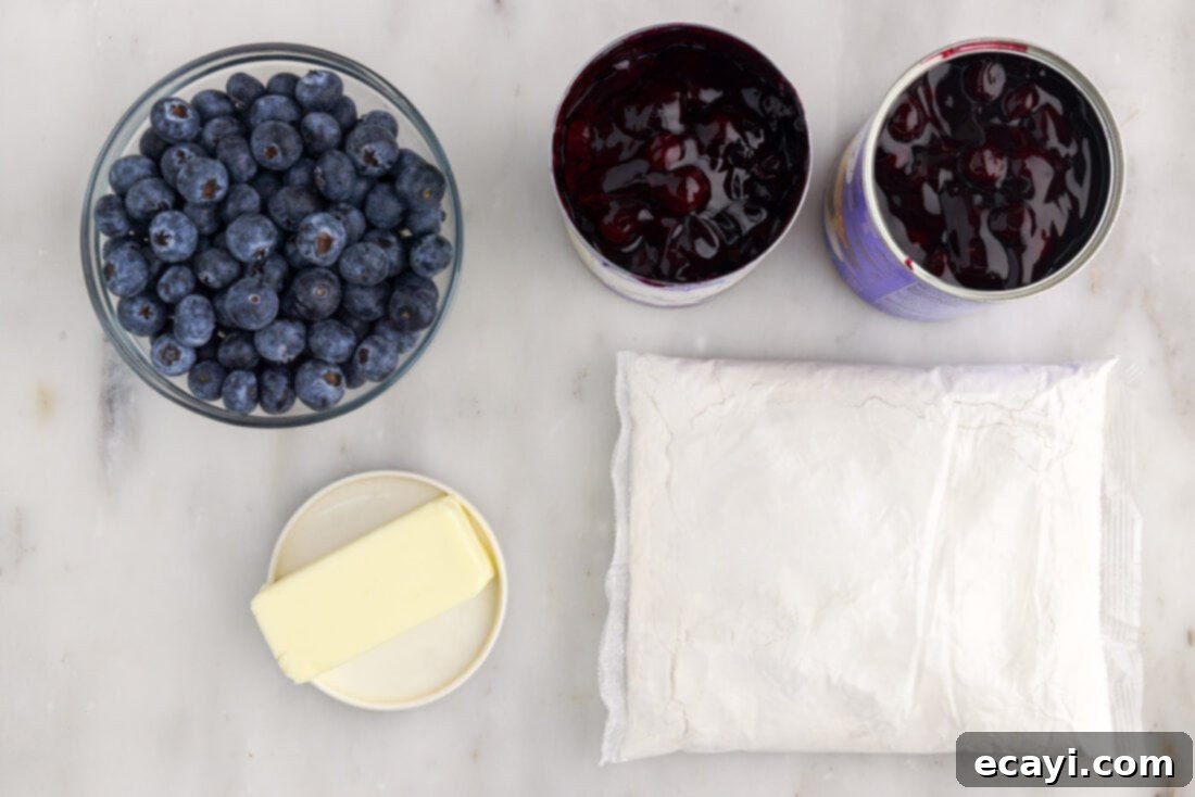 Effortless Blueberry Delight 4 Ingredients for Blueberry Dump Cake