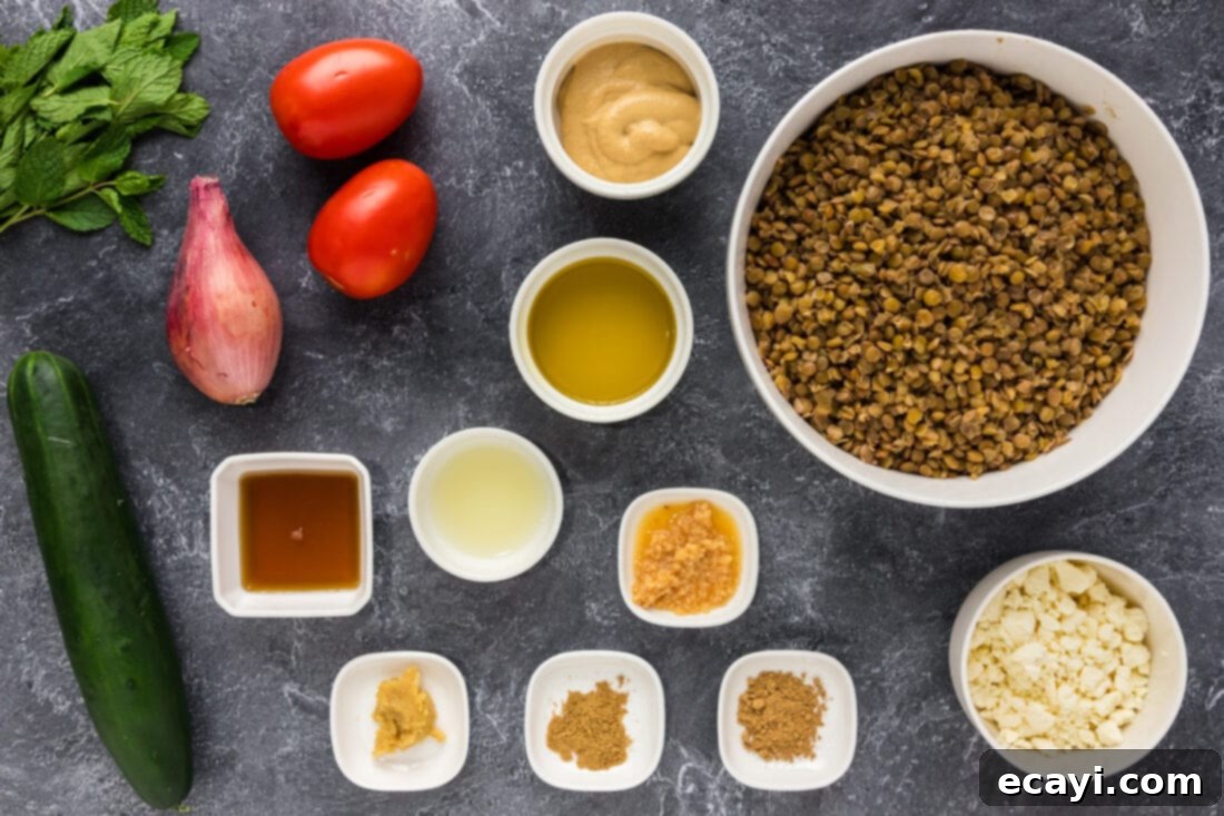 Zesty Lemon Herb Lentil Salad 4 Ingredients for Lentil Salad
