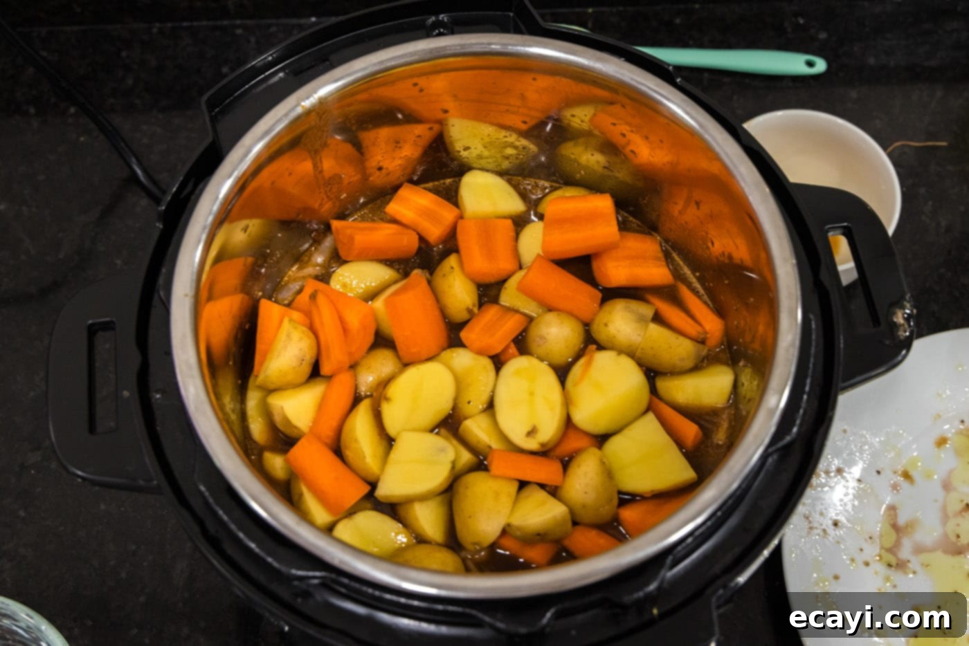 Instant Pot Fall-Off-The-Bone Oxtail 10 carrots and potatoes added to instant pot oxtail stew