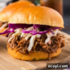 Smoky BBQ Pulled Pork Sandwiches 8 Close up photo of a Pulled Pork Sandwich