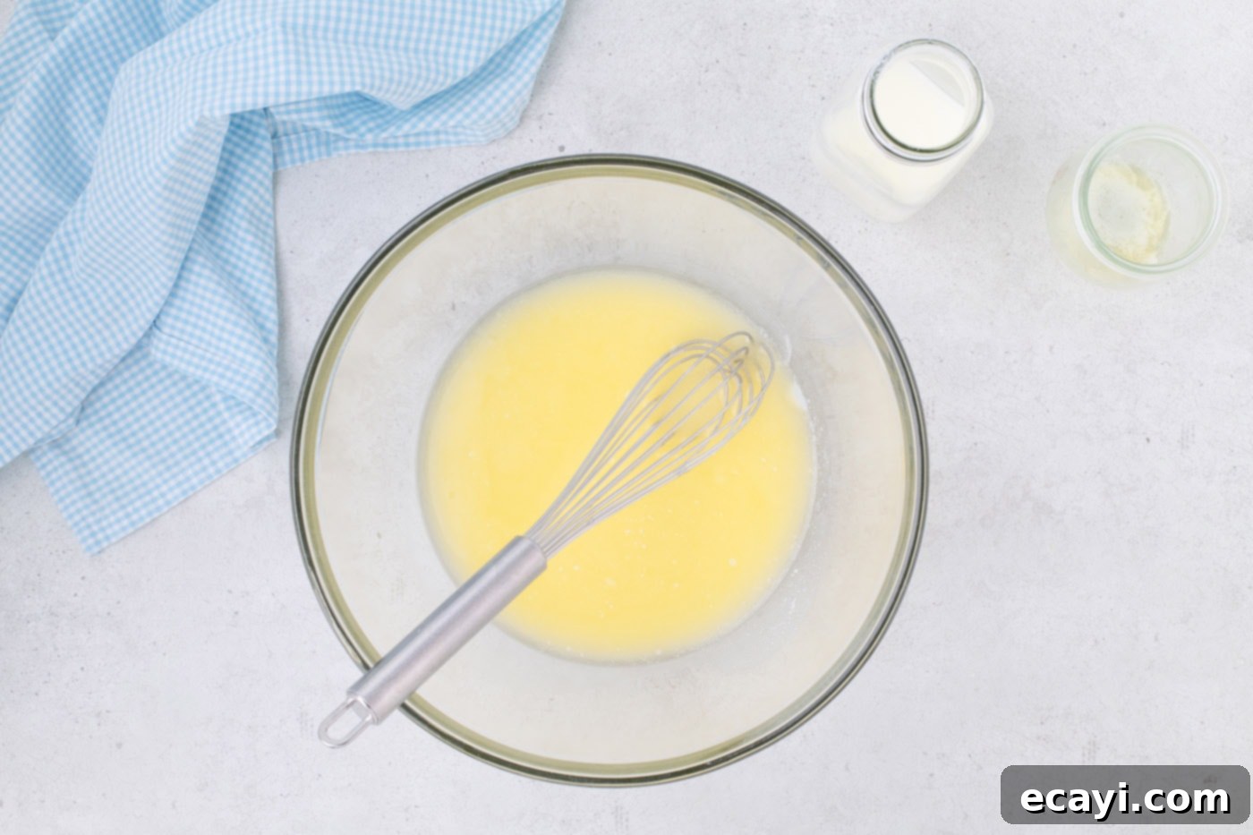 Vanilla Cupcakes 6 Whisked buttermilk and melted butter mixture in a large bowl