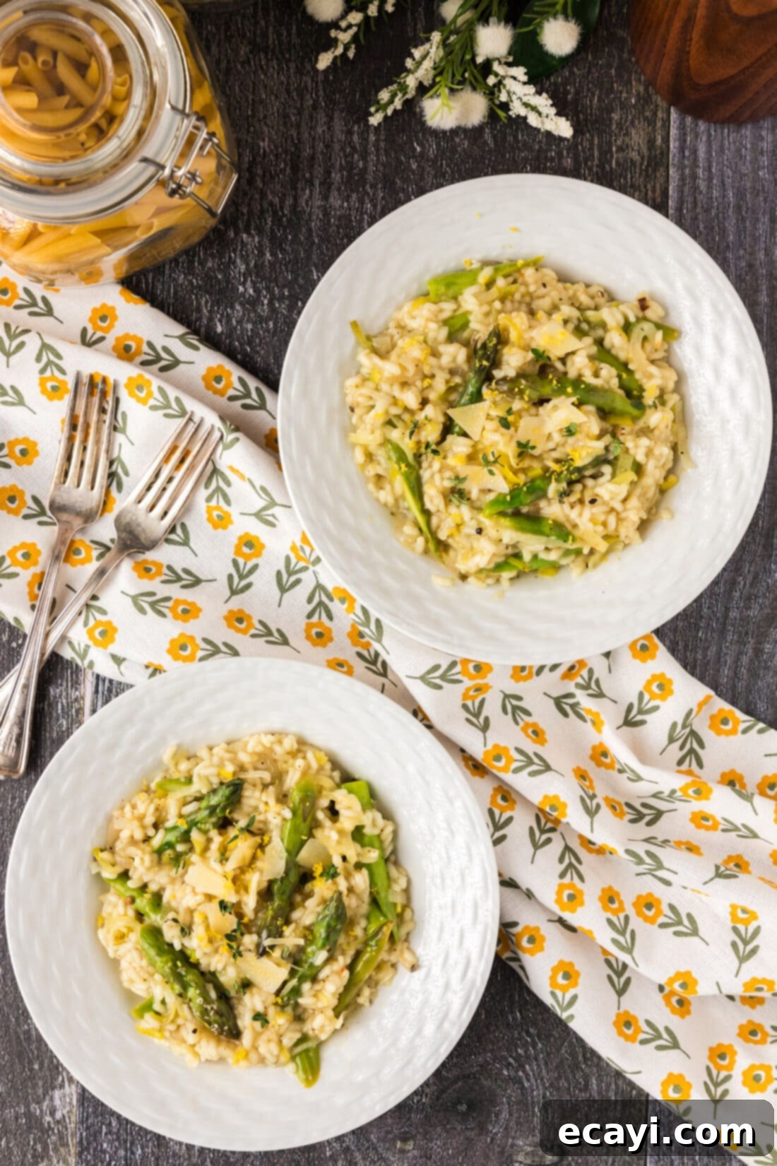 Velvet Asparagus Risotto 15 Two bowls of Asparagus Risotto