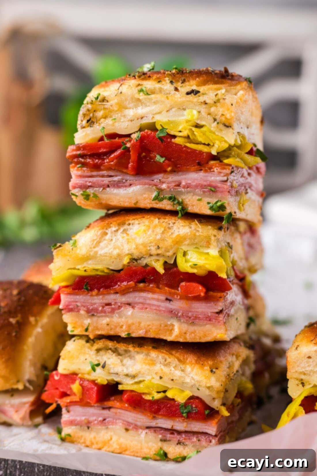 Zesty Italian Sliders 2 Stack of Italian Sliders