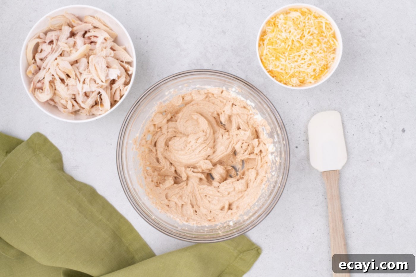 Southwest Swirls 6 cream cheese mixture with taco seasoning in a bowl