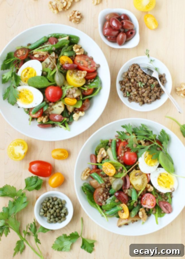 Vibrant Riviera Lentil Bowl 2 Lentil Niçoise Salad // FoodNouveau.com