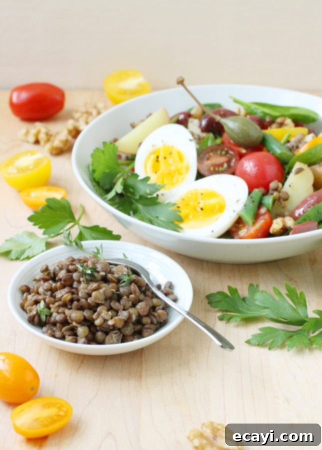 Vibrant Riviera Lentil Bowl 4 Lentil Niçoise Salad // FoodNouveau.com