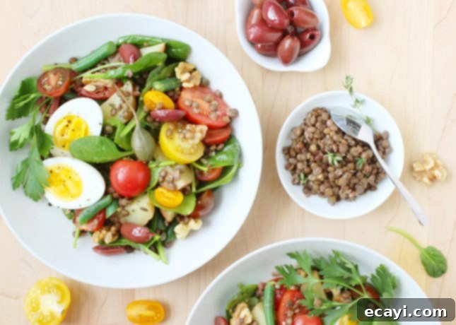 Vibrant Riviera Lentil Bowl 7 Lentil Niçoise Salad // FoodNouveau.com