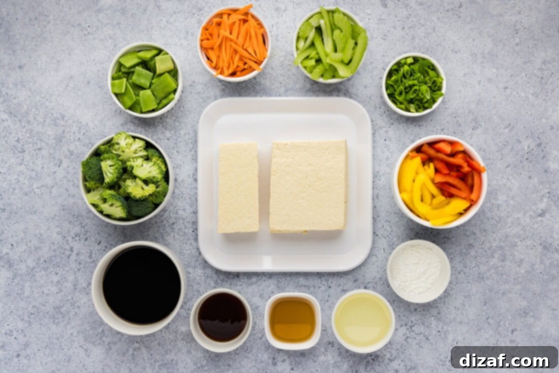 Ingredients for Tofu Stir Fry