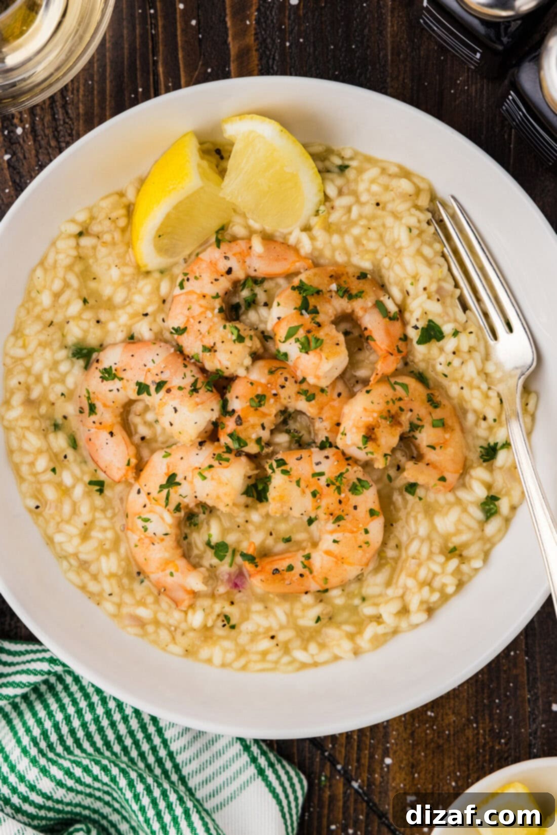 Creamy Shrimp Risotto 2 Bowl of Shrimp Risotto with a fork in it