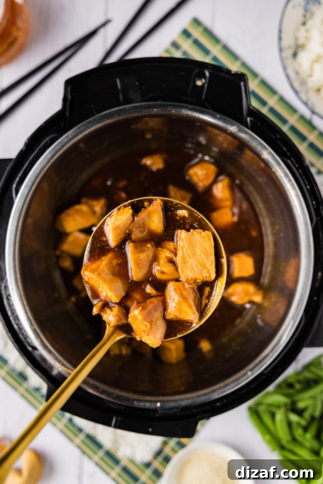 Honey Garlic Chicken in the Instant Pot 3 Close-up of Instant Pot Honey Garlic Chicken