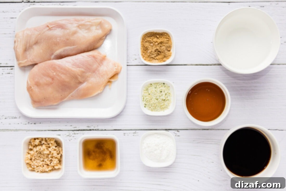 Honey Garlic Chicken in the Instant Pot 4 Ingredients for making Instant Pot Honey Garlic Chicken