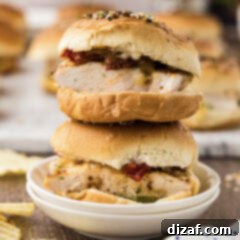 Stack of two Gouda Chicken Sliders