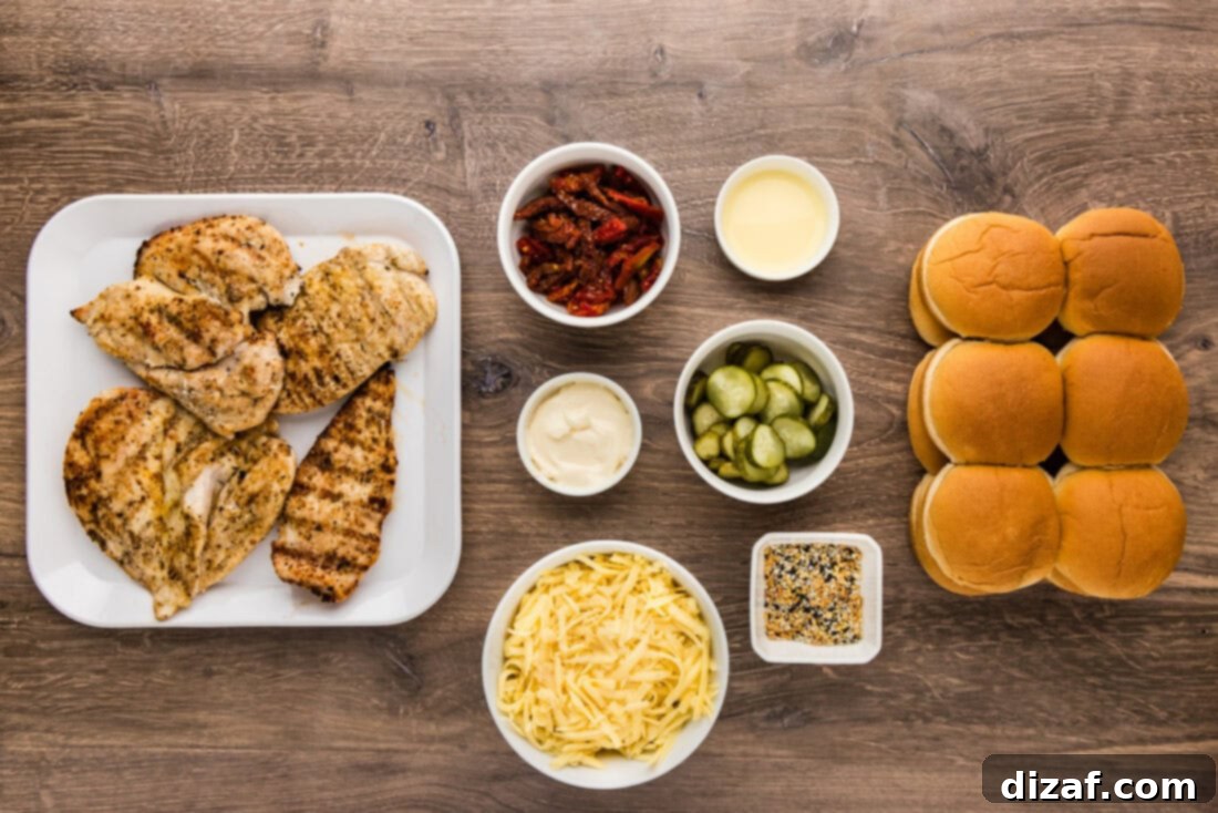 Ingredients for Gouda Chicken Sliders