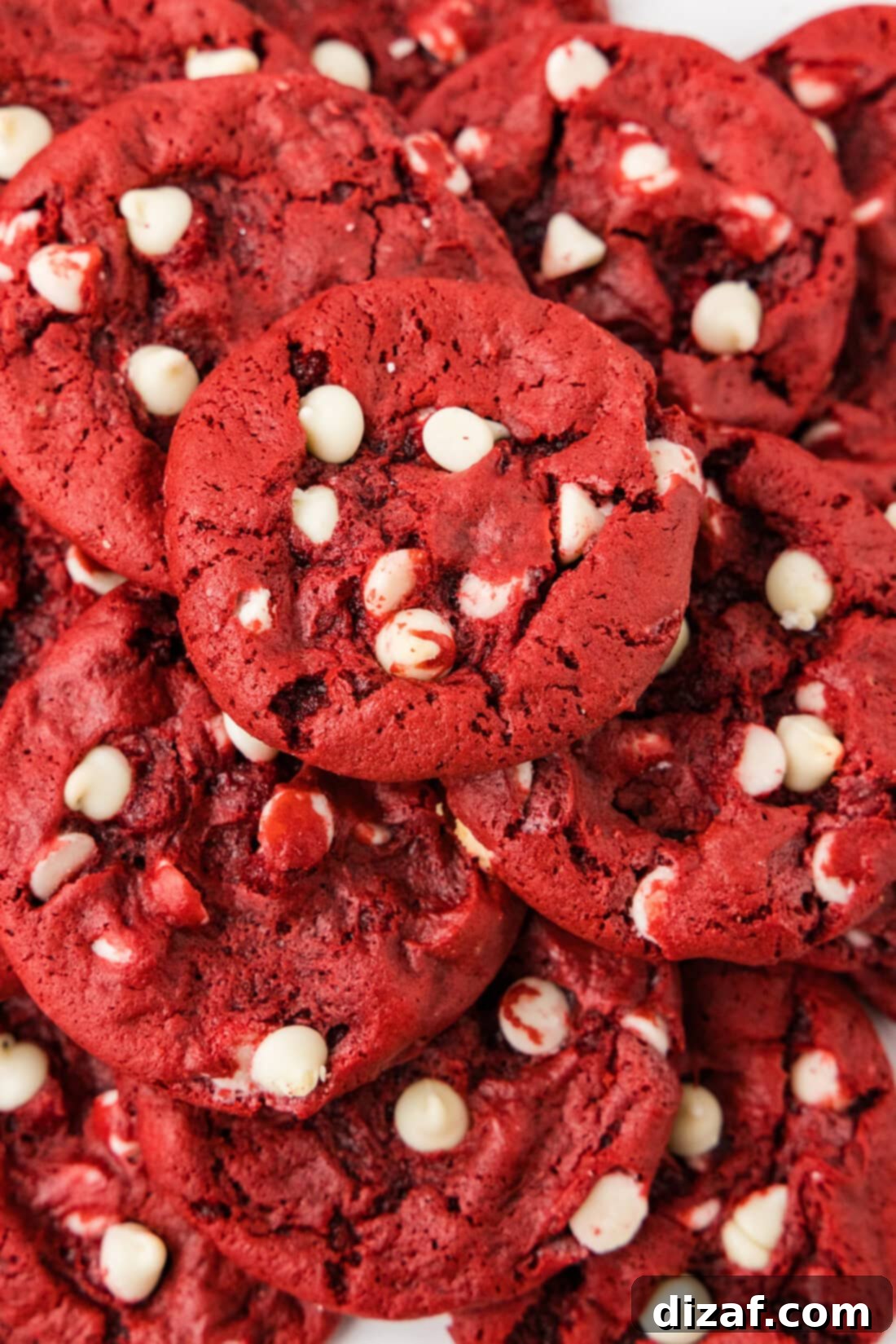 Close up photo of Red Velvet Cake Mix Cookies