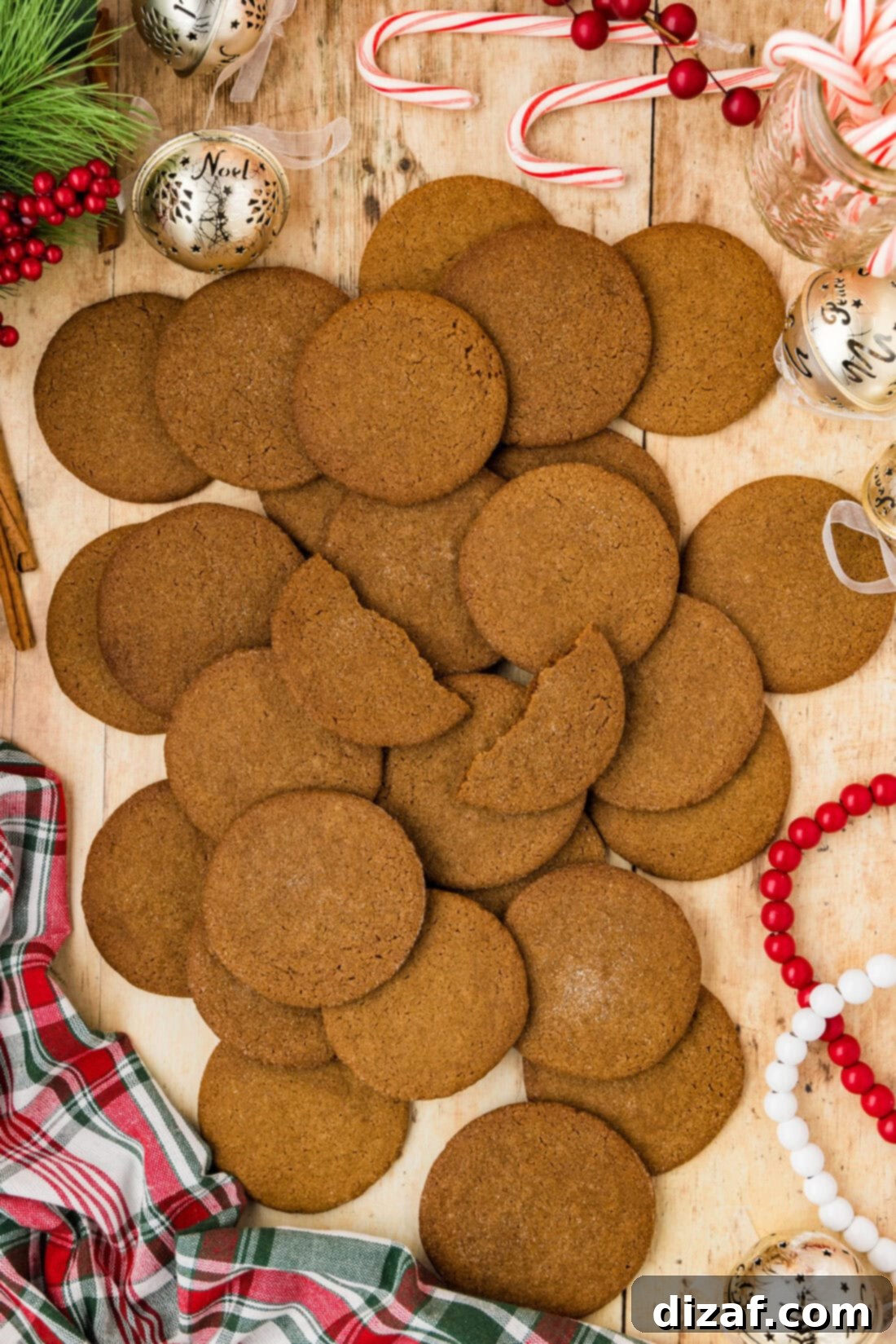 Pile of Crispy Gingersnap Cookies