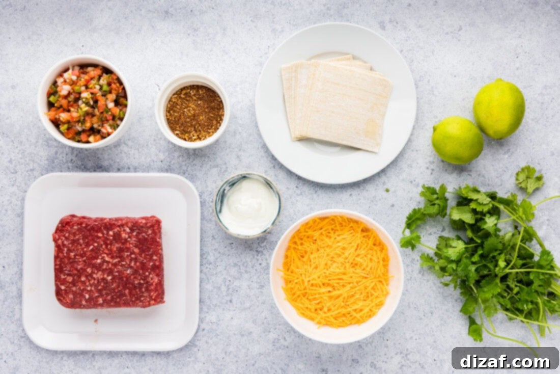 Ingredients for Taco Cups