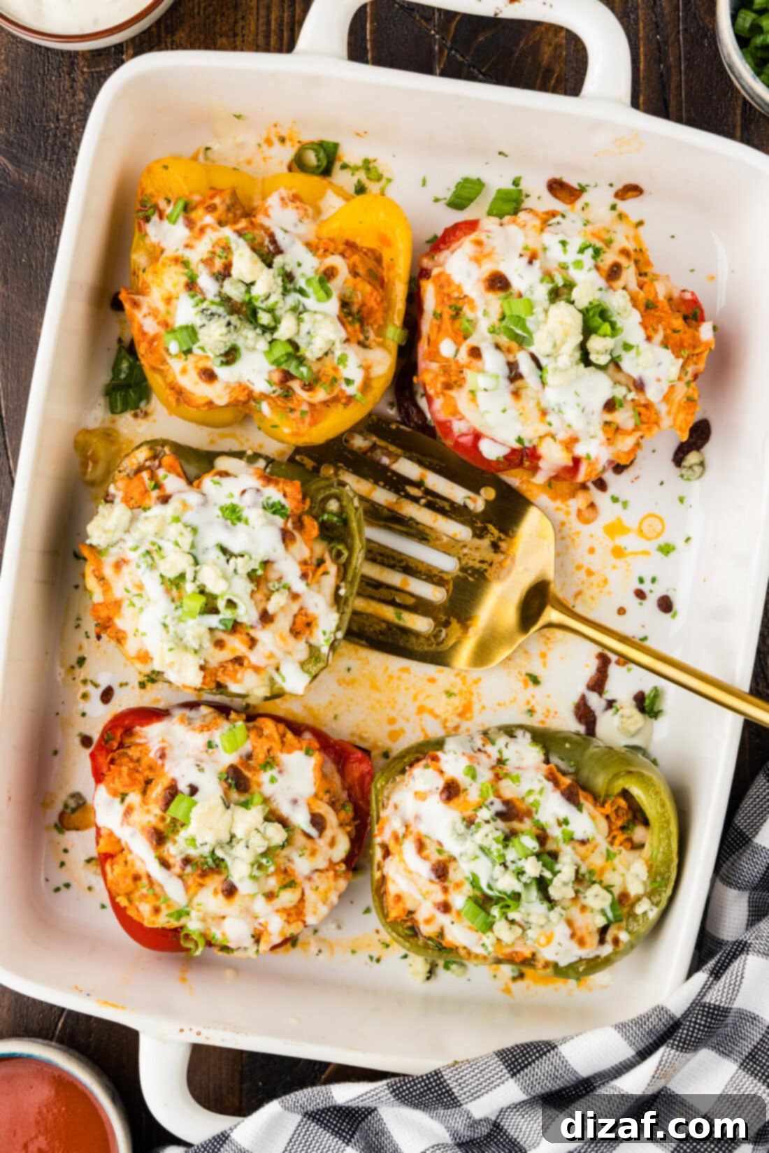 Buffalo Chicken Stuffed Peppers