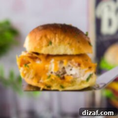 Chicken Bacon Ranch Slider on a spatula - close up