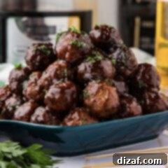 Close up photo of a pile of BBQ Meatballs