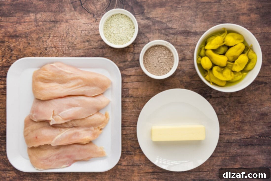 Ingredients for Mississippi Chicken