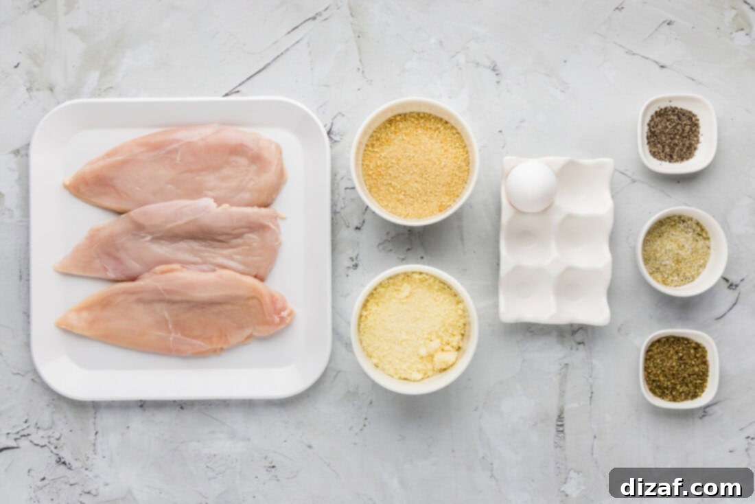 Parmesan-Crusted Chicken Perfection 4 Ingredients for Parmesan Crusted Chicken