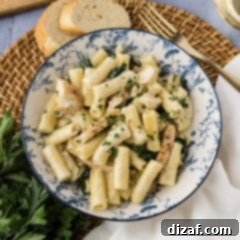 Plate of Creamy Garlic Chicken Pasta